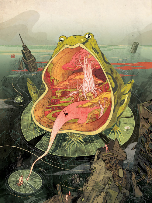 Victo Ngai : http://exhibition-ism.com/post/34044842524/the-intensely-detailed-illustrations-of-victo